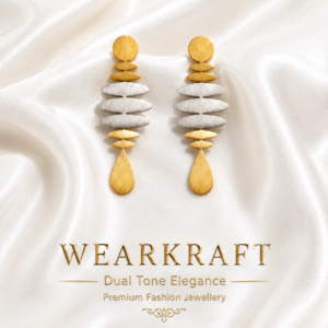 Dual-Tone Contemporary Drop Earrings