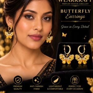 gold-tone butterfly drop earrings