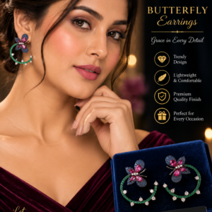 butterfly hoop statement earrings