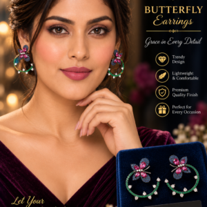 butterfly hoop statement earrings