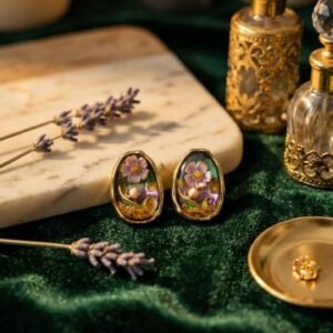 floral statement stud earrings
