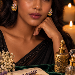 floral statement stud earrings