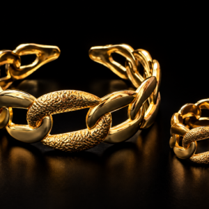 Golden Bracelet & Finger Ring Combo Set