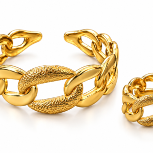 Golden Bracelet & Finger Ring Combo Set
