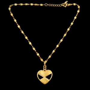 Golden Heart Crystal Pendant Necklace