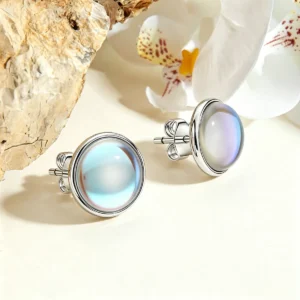925 Sterling Silver With Platinum Plated Pearl Stud Earrings