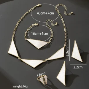Ivory Geometric Gold-Tone Jewellery Combo Set