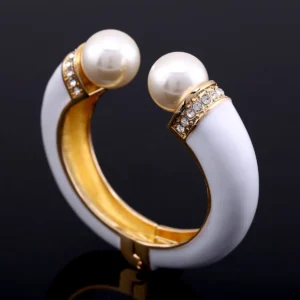 Pearl & Crystal Statement Bangle