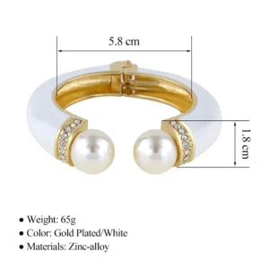 Pearl & Crystal Statement Bangle