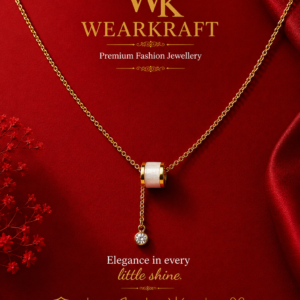 Pearl Barrel & Crystal Drop Pendant Necklace