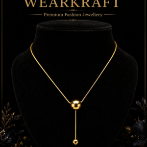 Golden Sphere Y-Drop Necklace