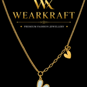 Iridescent Heart Charm Gold-Tone Necklace
