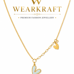 Iridescent Heart Charm Gold-Tone Necklace
