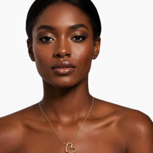 Golden Open Heart Pendant Necklace