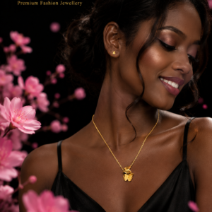 Golden Butterfly Charm Pendant Necklace