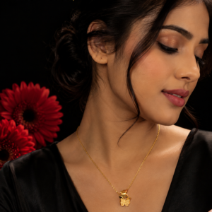 Golden Butterfly Charm Pendant Necklace
