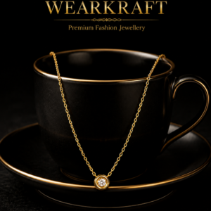 Golden Solitaire Pendant Necklace