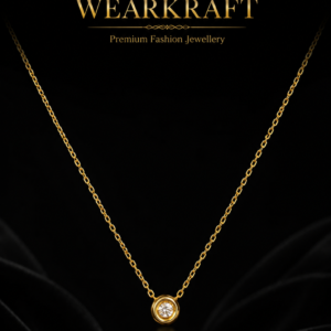 Golden Solitaire Pendant Necklace