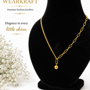 Golden Dual-Link Ball Drop Necklace