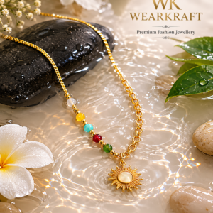 Multicolour Beaded Sunburst Pendant Necklace