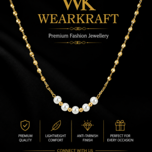 Classic Pearl & Gold Beaded Necklace