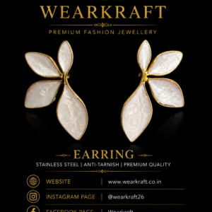 Anti-Tarnish Stainless Steel Pearl-Effect Leaf Earrings