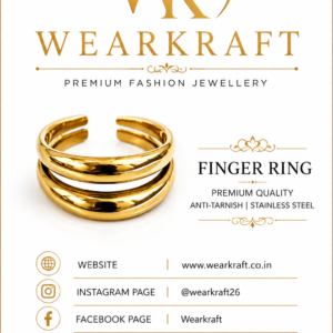 Golden Double-Band Adjustable Finger Ring