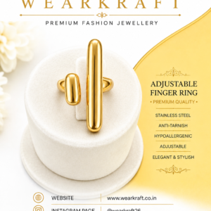 Golden Sculptural Adjustable Finger Ring