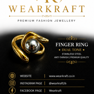 Dual-Tone Sculptural Pearl Ball Finger Ring