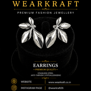 Silver Leaf Statement Earrings