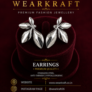 Silver Leaf Statement Earrings
