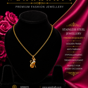 Golden Cat Pendant Necklace
