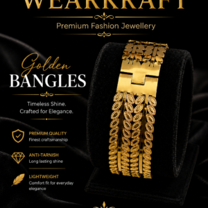 Elegant Waterproff Golden Leaf-Pattern Bangles