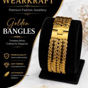 Elegant Waterproff Golden Leaf-Pattern Bangles