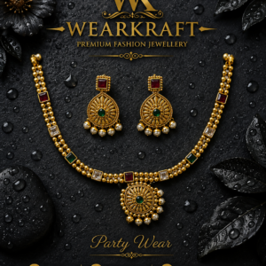 Traditional Multicolour Pendant Necklace & Earrings Set
