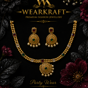Traditional Multicolour Pendant Necklace & Earrings Set
