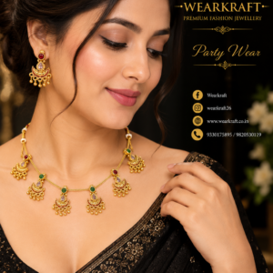 multicolour crescent charm necklace and matching earrings set.