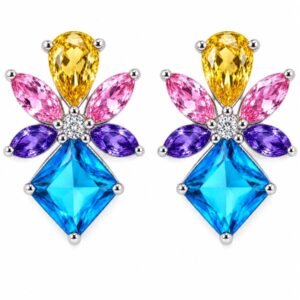 Multicolour Crystal Statement Earrings