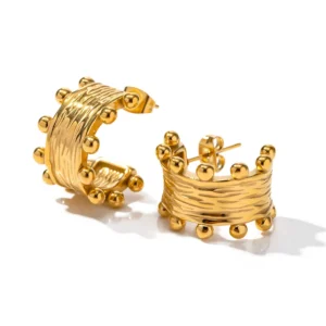 Golden Textured Earrings