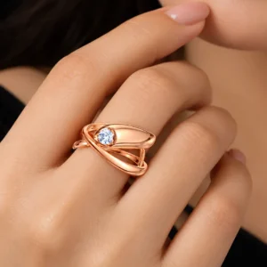 Rose Gold 925 Sterling Silver Solitaire Ring
