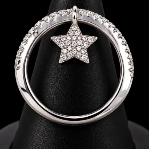 Twinkling Star Charm AD Stone 925 Silver Finger Ring