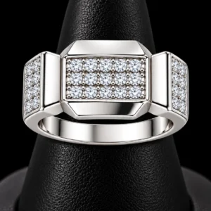 Royal Rectangular AD Stone 925 Silver Finger Ring