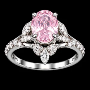 Pink Oval AD Stone 925 Silver Finger Ring