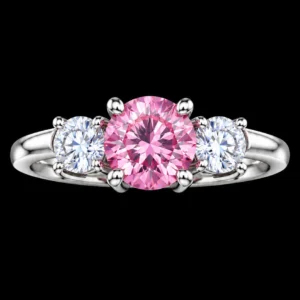 Pink Solitaire AD Stone 925 Silver Finger Ring