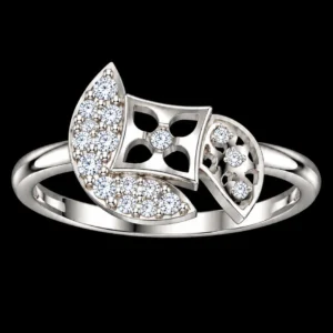 Floral Geometric AD Stone 925 Silver Finger Ring