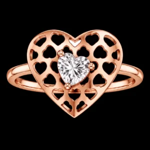 Silver Finger Ring with Rose Gold Coating