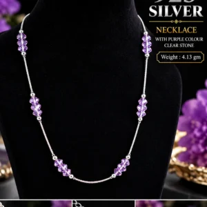 925 Sterling Silver Necklace – Purple